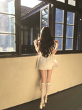 Chic 18th A Line Satin Tulle Short Homecoming Dress Birthday Outfits HZ1024