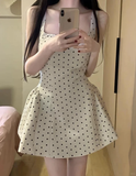 Princess A Line Square Satin Polka Dots Short Homecoming Dress 17th Birthday Outfits HZ1024