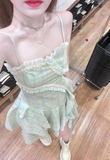 Pretty A Line Spaghetti Straps Satin Ruffles Short Homecoming Dress 17th Birthday Outfits HZ1024