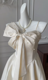 Cute A Line Spaghetti Straps Satin Beads Short Homecoming Dress 16th Birthday Outfits HZ1024