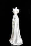 Simple Elegant Mermaid Off The Shoulder Satin Long Prom Dresses Formal Dress HZ1024