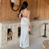 Charming Mermaid Spaghetti Straps Satin Flower Lace Long Prom Dresses Formal Dress HZ1024