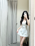 Classy A Line V Neck Satin Applique Short Homecoming Dress 19th Birthday Outfits HZ1024