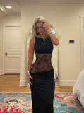 Stunning Mermaid Black Satin Lace Long Prom Dresses Formal Dress HZ1024