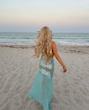 Gorgeous Mermaid Spaghetti Straps Chiffon Sequin Long Prom Dresses Formal Dress HZ1024