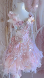 Gorgeous A Line Chiffon Tulle Sequin Beads Flower Short Homecoming Dress 18th Birthday Outfits HZ1024