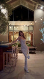Glitter Mermaid Halter Sequin Backless Long Prom Dresses Formal Dress HZ1024
