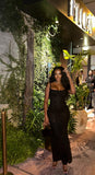 Charming Mermaid Spaghetti Straps Black Lace Long Prom Dresses Formal Dress HZ1024