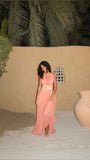 Chic A Line Halter Chiffon Long Prom Dresses Formal Dress HZ1024