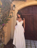 Impress A Line Strapless Satin Pleated Long Prom Dresses Formal Dress HZ1024