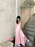 Vintage A Line Spaghetti Straps Satin Lace Long Prom Dresses Formal Dress HZ1024