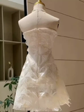 Simple A line Short Birthday Dress Lace White Homecoming Dresses HZ1024