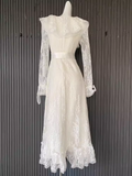 Elegant A line White Long Sleeves Lace White Wedding Dresses HZ1024