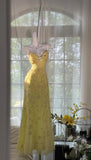 Gorgeous Mermaid Sapghetti Straps Yellow Satin Chiffon Beads Long Prom Dresses Formal Dress HZ1024