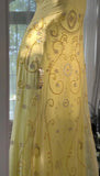 Gorgeous Mermaid Sapghetti Straps Yellow Satin Chiffon Beads Long Prom Dresses Formal Dress HZ1024