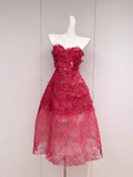 Simple A line Pink Birthday Dress Lace Homecoming Dresses HZ1024