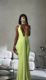 Sexy Mermaid Halter Satin Pleated Long Prom Dresses Formal Dress HZ1024