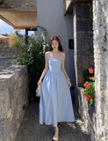 Classy A Line Spaghetti Straps Satin Long Prom Dresses Formal Dress HZ1024
