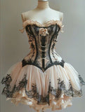 Unique Ball Gown Sweetheart Tulle Lace Short Homecoming Dress 20th Birthday Outfits HZ1024