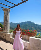 Chic A Line Strapless Pink Satin Long Prom Dresses Formal Dress HZ1024