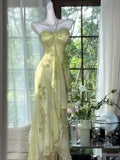 Pretty Mermaid Halter Chiffon Beads Long Prom Dresses Formal Dress HZ1024