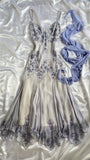 Gorgeous A Line Spaghetti Straps Chiffon Applique Long Prom Dresses Formal Dress HZ1024