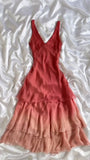 Pretty Gradient A Line V Neck Layer Chiffon Long Prom Dresses Formal Dress HZ1024