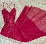 Impressed A Line Spaghetti Straps Satin Tulle Embroidered Long Prom Dresses Formal Dress HZ1024