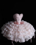 Princess Pink Ball Gown Sweetheart Lace Short Homecoming Dress 16th Birthday Outfits HZ1024