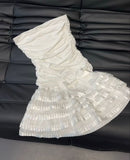 Chic Tight A Line Strapless Satin Pleated Short Homecoming Dress 19th Birthday Outfits HZ1024