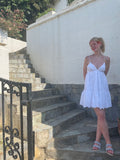 Chic White A Line Spaghetti Straps Satin Short Homecoming Dress 18th Birthday Outfits HZ1024
