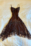 Unique A Line Spaghetti Straps Satin Lace Beads Short Homecoming Dress 21th Birthday Outfits HZ1024