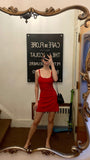 Burgundy Sheath Mermaid Spaghetti Straps Satin Short Homecoming Dress 20th Birthday Outfits HZ1024