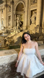 Pretty A Line Strapless Satin Short Homecoming Dress 19th Birthday Outfits HZ1024