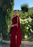 Elegant Mermaid One Shoulder Satin Pleated Long Prom Dress,Formal Dress HZ1024