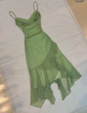 Classy A Line Spaghetti Straps Chiffon Sequin Long Prom Dress,Formal Dress HZ1024