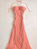 Classy A Line Halter Chiffon Long Prom Dress,Formal Dress HZ1024