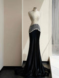 Gorgeous Romantic Mermaid Satin Beaded Long Prom Dress,Formal Dress HZ1024