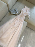 Lovely A Line Halter Chiffon Lace Long Prom Dress,Formal Dress HZ1024