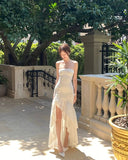 Elegant Mermaid Strapless Layer Satin Long Prom Dress,Formal Dress HZ1024
