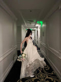 Obessed A Line Halter Satin Lace Long Prom Dress,Formal Dress HZ1024