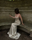 Obessed Mermaid Spaghetti Straps Satin Long Prom Dress,Formal Dress HZ1024