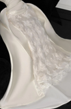 Chic Mermaid Off The Shoulder Satin Lace Long Prom Dress,Formal Evening Dress HZ1024