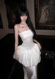 Unique Pretty Mermaid Strapless Satin Long Prom Dress,Formal Evening Dress HZ1024