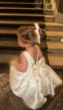 Princess Ball Gown Satin Back With Bow Flower Girl Dress HZ1024