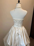 Princess A Line Strapless Satin Tulle Long Prom Dress,Wedding Dress,Evening Dress HZ1024