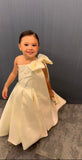 Cute A Line One Shoulder Satin With Bow Knot Flower Girl Dress HZ1024