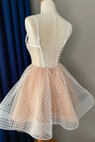 Cute Dots Black/White A-Line Homecoming Dress Short Birthday Dress HZ1024