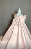 Sweet Ball Gown Satin With Bow Knot Flower Girl Dress HZ1024