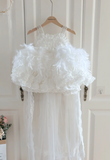 Cute Ball Gown Tulle With Train Flower Girl Dress HZ1024